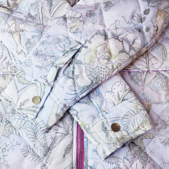 NIKKI JONES Montreal Floral Quilted Hooded Jacket Fully Lined Women's Size Small - Picture 6 of 16